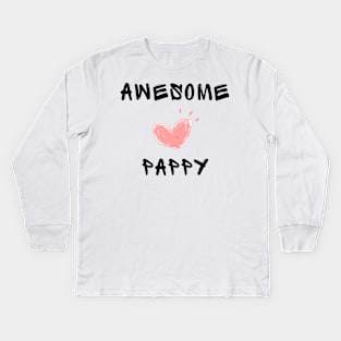 Awesome pappy Kids Long Sleeve T-Shirt